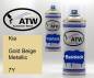 Preview: Kia, Gold Beige Metallic, 7Y: 400ml Sprühdose + 400ml Klarlack - Set, von ATW Autoteile West.